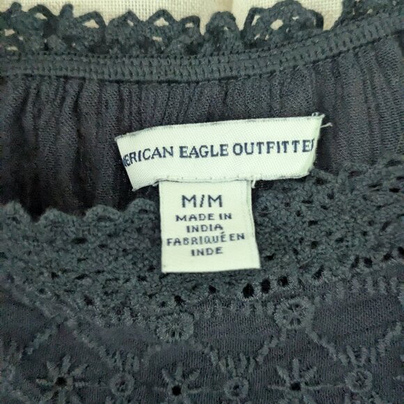 American Eagle Flowy Black Tank Top- Size Medium - Picture 6 of 11